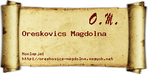 Oreskovics Magdolna névjegykártya